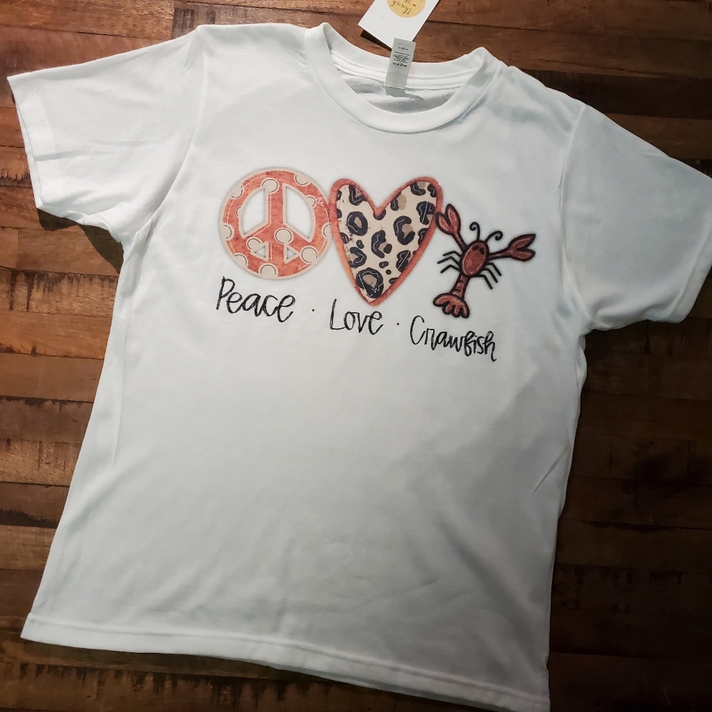Peace love crawfish youth tshirt